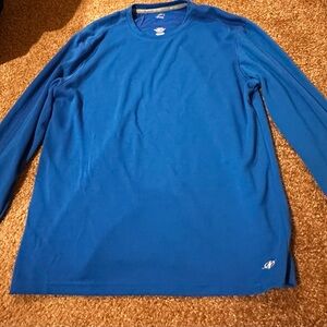 Vibrant Blue Men’s shirt with Moisture-Wicking Fabric and Long Sleeves